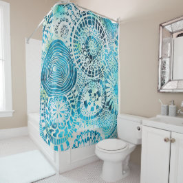 Cortina Para Box Cortina de chá de arte tropical