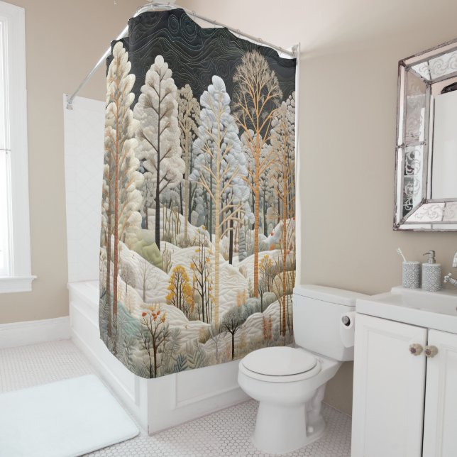 Cortina Para Box Cortina de Chá de Inverno Snowy (In Situ)