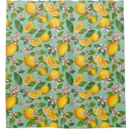 Cortina Para Box Cortina de Chá de Padrão Citrus