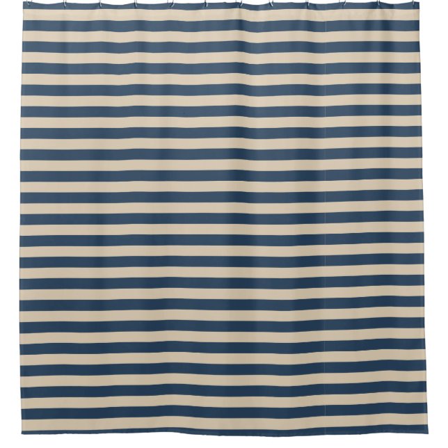 Cortina Para Box Cortina de Chá de Stripes Azul/Vanilla (Frente)