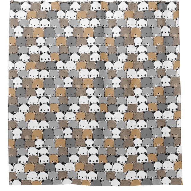 Cortina Para Box Cortina de Chá de Ursos Adoráveis (Frente)