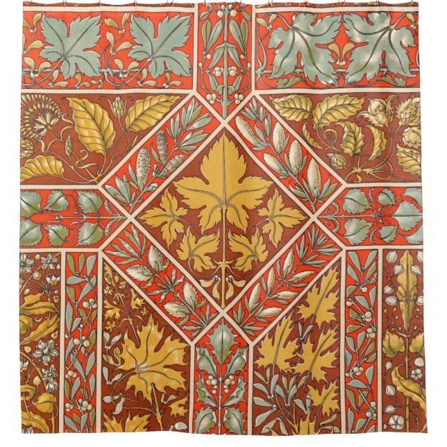 Cortina Para Box Cortina de Chá Folha Dourada antiga (Frente)