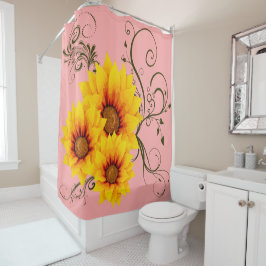 Cortina Para Box Cortina de chá girassol