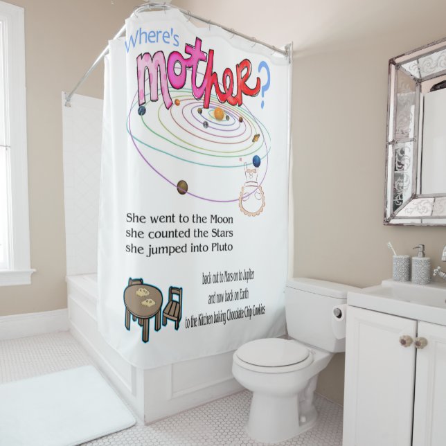 Cortina Para Box Cortina de chá Onde está a mãe? (In Situ)