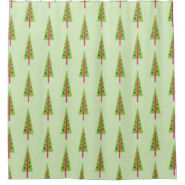 Cortina Para Box Cortina de chá retro da árvore de Natal