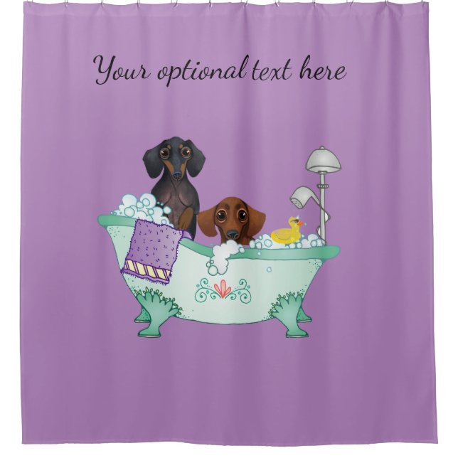 Cortina Para Box Cortina de Chá Roxo Dachshund (Frente)