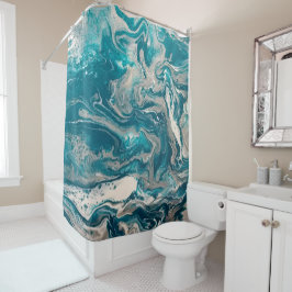 Cortina Para Box Cortina de Chá Turquesa