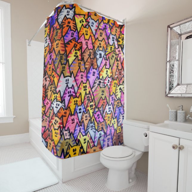 Cortina Para Box Cortina do chá - 024 - Gatos (In Situ)