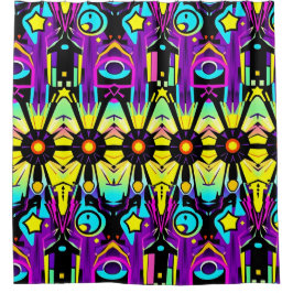 Cortina Para Box Cortina do Chá de Arte Retroativa - Vibrante e Rep