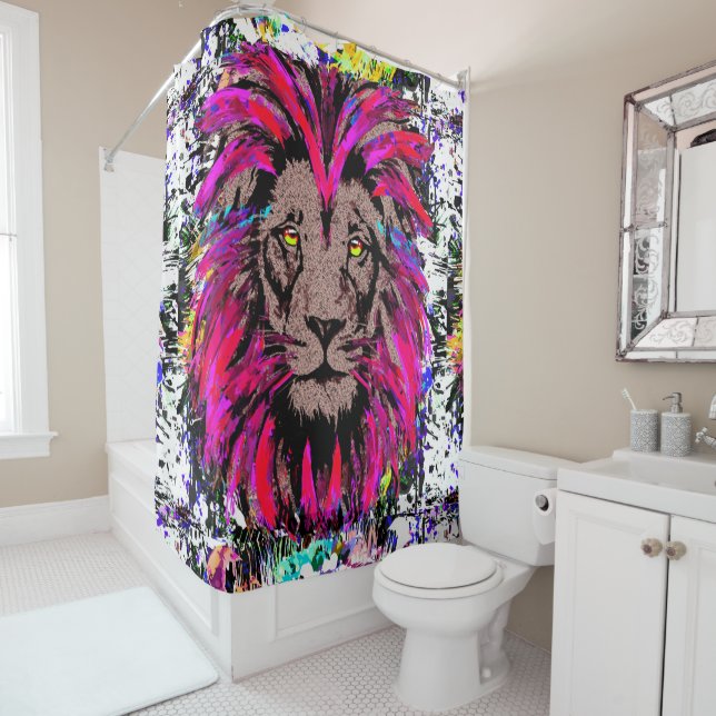 Cortina Para Box Cortina do Chá do Leão Rosa (In Situ)