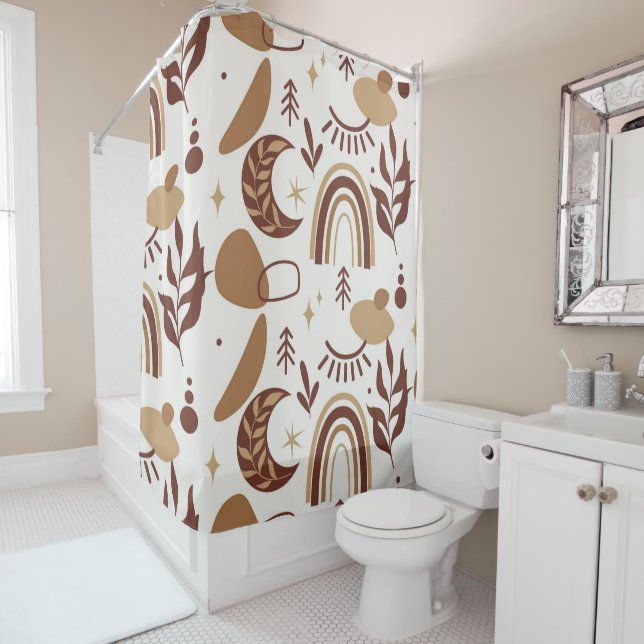 Cortina Para Box Cortina geométrica de Chá Abstrato boêmico (In Situ)