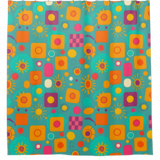 Cortina Para Box Cortina Geométrica do Chá Retroativo - Funky e Div