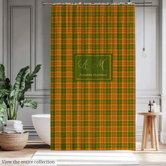 Cortina Para Box Cortina Xadrez Outonal Aconchegante Personalizada  (Cozy Fall Plaid Curtain Personalized Farmhouse Accent)