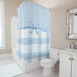 Cortina Para Box Cortinas de Banho com Fita Azul