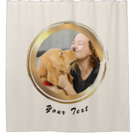 Cortina Para Box Cortinas Modernas de Pet Adorável em Círculo ouro