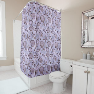 Cortina Para Box Costelas Starfish Watercolor Violet ID782
