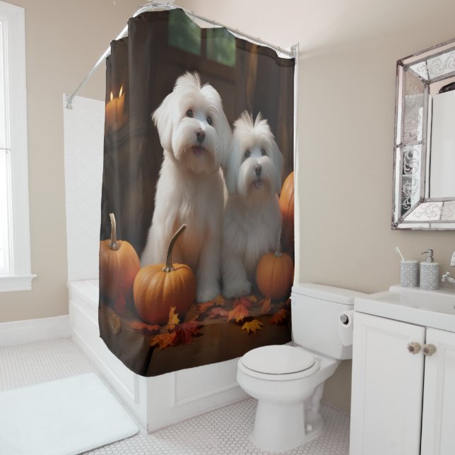 Cortina Para Box Coton De Tulear Puppy Autumn Delight Pumpkin (In Situ)