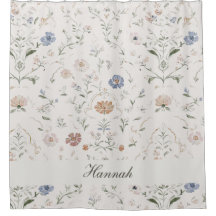 Cottagecore Caprichoso Nome Monograma Floral Bege