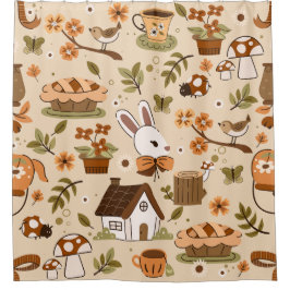 Cortina Para Box cottagecore easter bunny rabbit beige