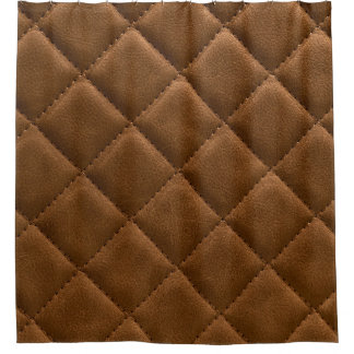 Cortina Para Box Couro castanho, desenho em forma de losango