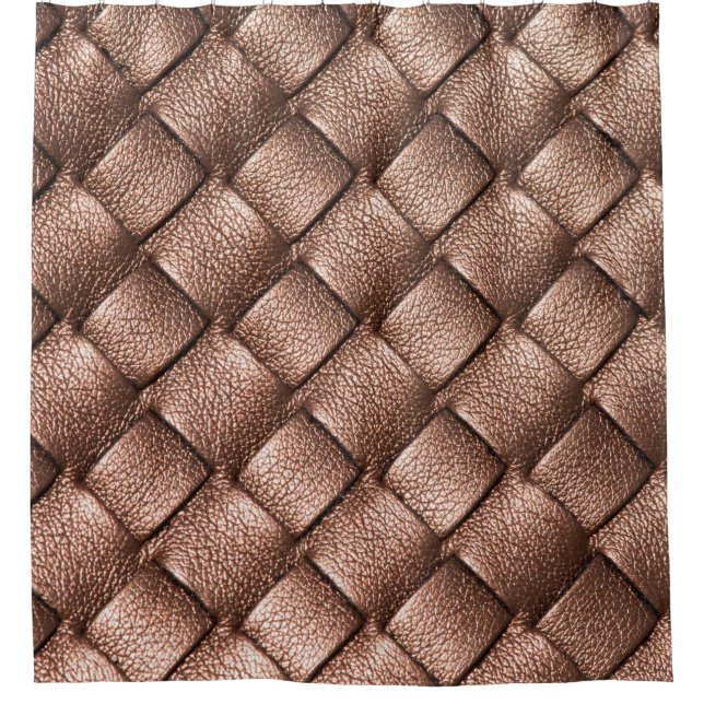 Cortina Para Box Couro tecido, fundo de cor de bronze. (Frente)