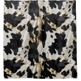 Cortina Para Box Cowhide Dourada Branca Preta