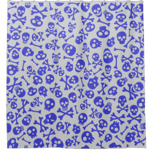 Cortina Para Box Crânio e Crossbones Halloween Padrão Invisível