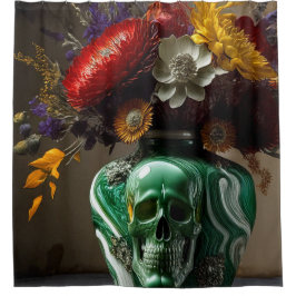 Cortina Para Box Crânio e Flores