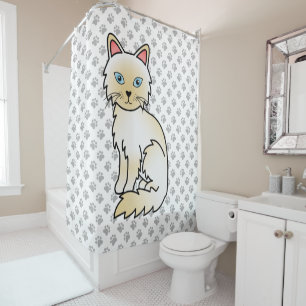 Cortina Para Box Creme Point Birman / Ragdoll Cat & Paws