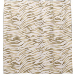Cortina Para Box Creme Zebra Dourada