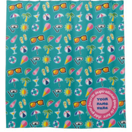 Cortina Para Box Criar sua própria cerceta litoral do monograma do