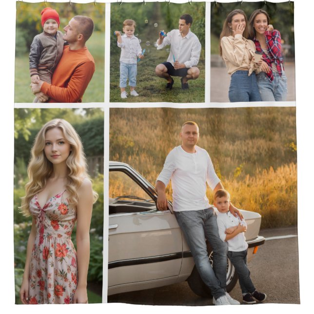 Cortina Para Box Crie sua própria colagem de fotos (Frente)