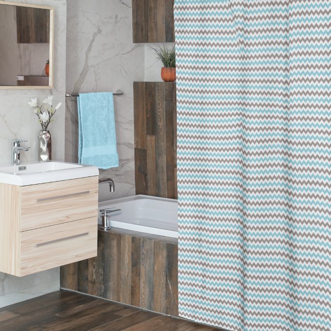 Cortina Para Box Críon de Cinza Azul Moderno (Criador carregado)