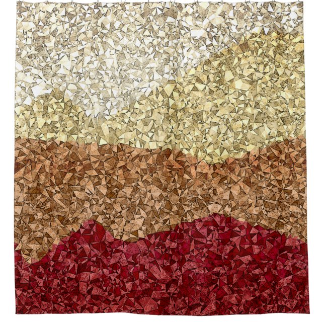 Cortina Para Box Cristais em Earthtones, camadas (Frente)