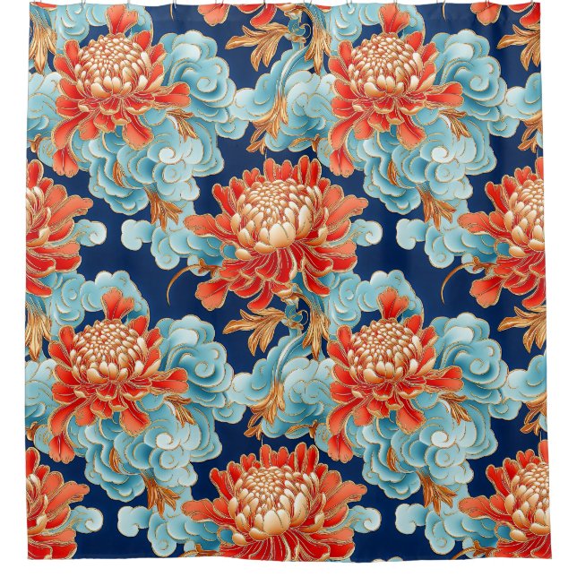 Cortina Para Box Cristímios, plano de fundo da nuvem chinesa (Frente)