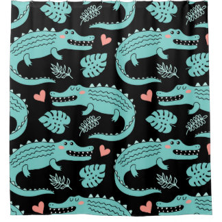 Cortina Para Box Crocodilos de animação, um padrão perfeito.