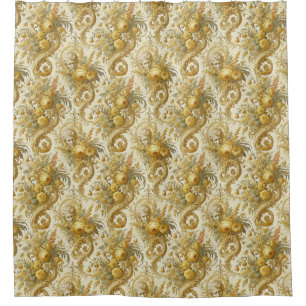 Cortina Para Box Culpa do Dourado - Gótico Floral Barroco