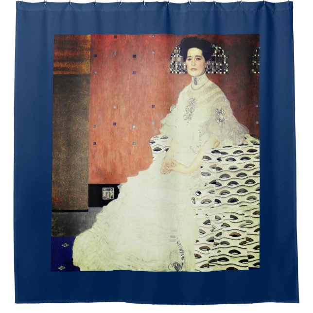 CORTINA PARA BOX CURTINA DE CHÁ DE GUSTAV KLIMT EM AZUL (Frente)
