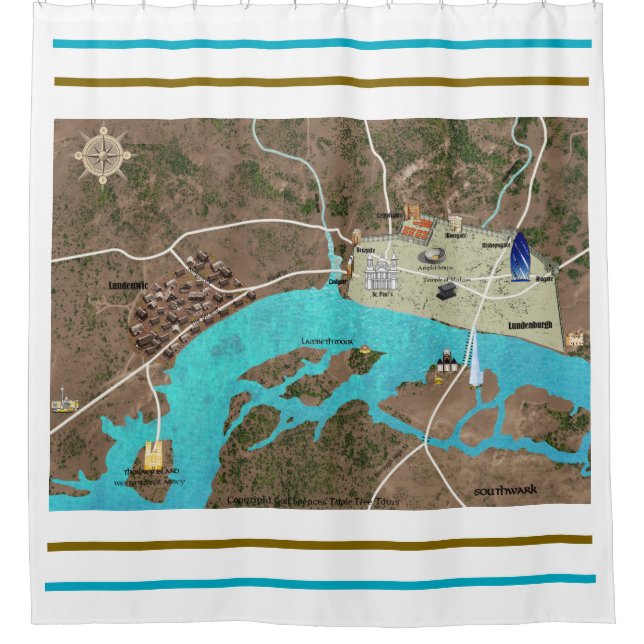 Cortina Para Box Curtina de Chás Viking & Roman London (Frente)