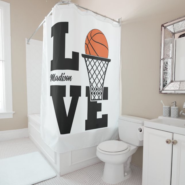 Cortina Para Box Custom Name Basketball Love (In Situ)