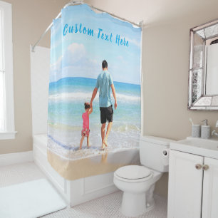 Cortina Para Box Custom Photo Text Shower Curtain Your Family Photo