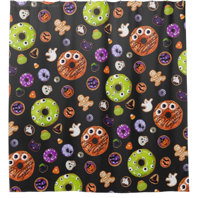 Cortina Para Box Cute Halloween Spookie Cookie Pumpkin Ghost Spider (Frente)