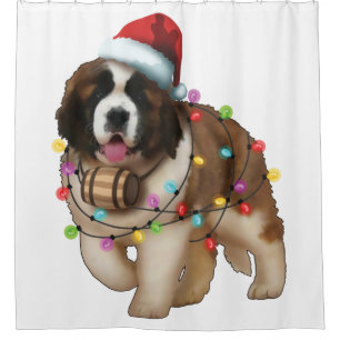 Cortina Para Box Cute St. Bernard Dog Funny Xmas Holiday Gift