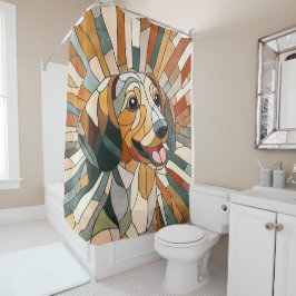 Cortina Para Box Dachshund dog - Doxie - mosaico colorido