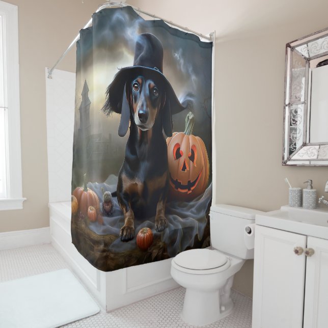 Cortina Para Box Dachshund Halloween Scary (In Situ)