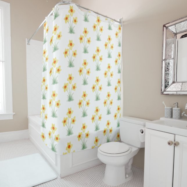 Cortina Para Box Daffodil Painting Spring Flower Pattern (In Situ)