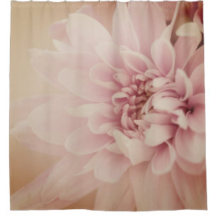 Cortina Para Box Dahlia flor rosa e dourado floral