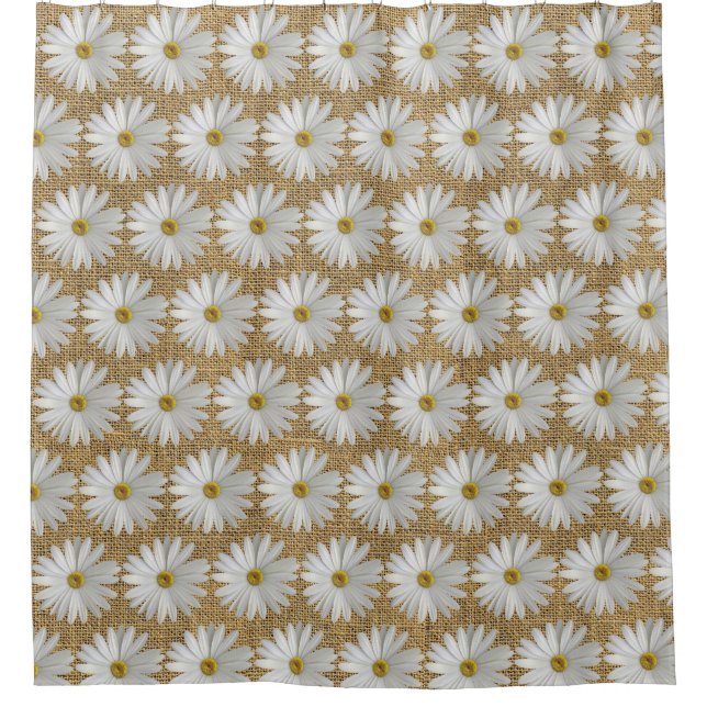 Cortina Para Box Daisy Flowers Burlap (Frente)