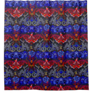 Cortina Para Box Damasco do Dragão Policial em Cores de Sinalizador