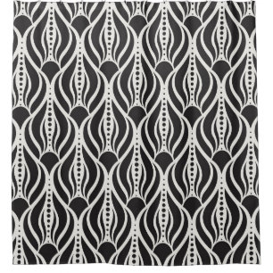 Cortina Para Box Damasco floral elegante, art nouveau sem soldadura